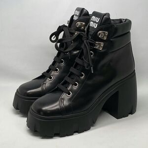 Miu Miu Block Heel Platform Combat Boots size 41